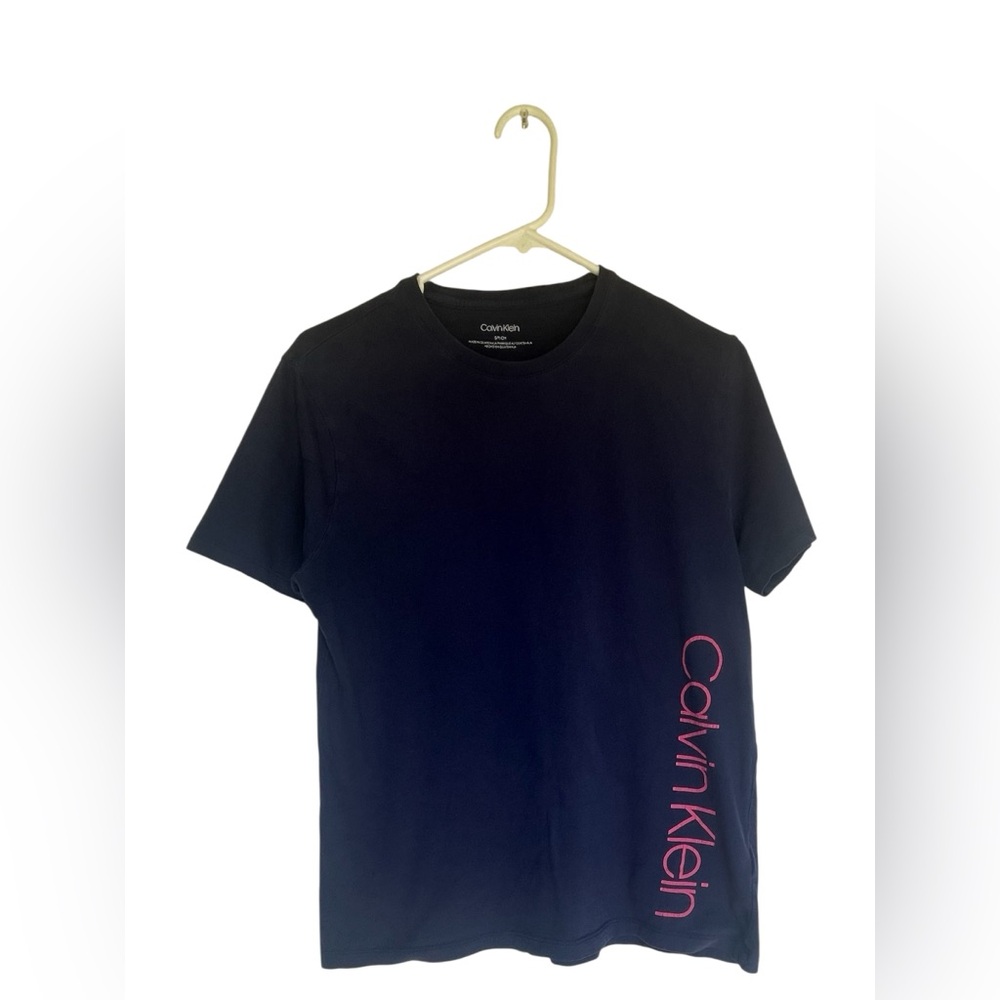 Calvin Klein Blue Tee with Pink Text